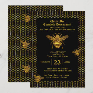 Convites Queen Bee Cornhole Tournaiser Invitati