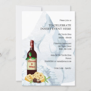 Convites Queijo de vinho Feriado, empresa de neve de invern