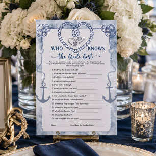 Convites Quem Conhece Melhor a Noiva Jogo Casamento Náutico