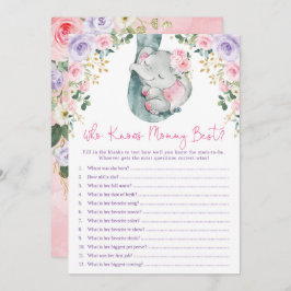 Convites Quem Conhece O Melhor Jogo De Chá de fraldas Elefa