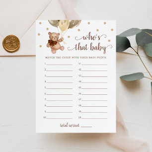 Convites Quem É Esse Bebê Foto Baby Shower Urso Carta