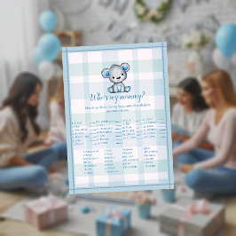 Convites Quem é Minha Mamãe Jogo de Chá do Urso Cinza Bonit