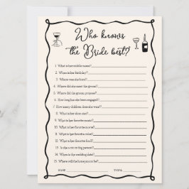 Convites Quem sabe mais do melhor jogo para a noiva