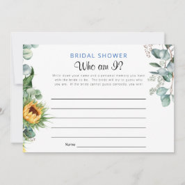 Convites Quem sou eu jogo de Chá de panela