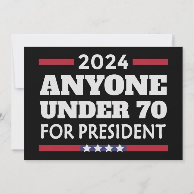 Convites Quem tem menos de 70 anos para o Presidente 2024 (Frente)