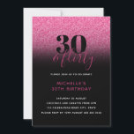 Convites Quente rosa e preto Brilhante 30 e suave 30<br><div class="desc">Pode ser totalmente personalizado para atender às suas necessidades. © Gorjo Designs. Feito para você através da plataforma Zazzle. // Procurando itens correspondentes? Outros artigos de papelaria do conjunto disponível na seção "coleções" da minha loja. // Precisa de ajuda para personalizar o seu design? Tem outras ideias? Sinta-se à vontade...</div>