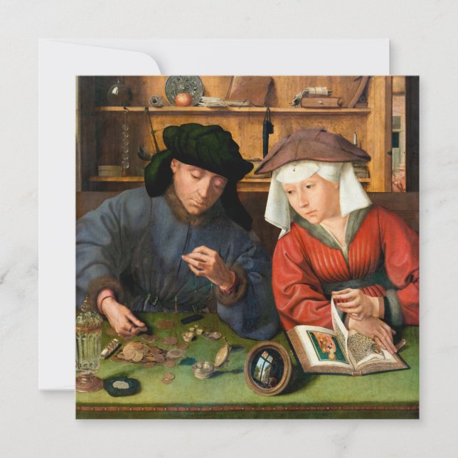 Convites Quentin Matsys - O Moneylender e sua esposa (Frente)