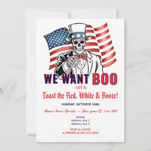 Convites Queremos Boo Patriótico Festa de Figurino de Hallo