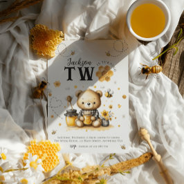 Convites Querida Abelha 2 ruas Festa de aniversário de Urso