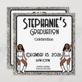 Convites Querida Bailarina Branca Prata: #1 