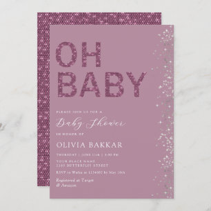 Convites Querida Chá de fraldas de Garota Púrpura e Bonita