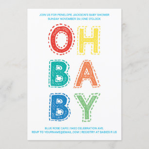 Convites Querida   Chamadas de Bebê   Cor 1 Branco