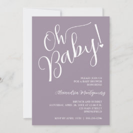 Convites Querida! Código QR do chá de fraldas Roxo