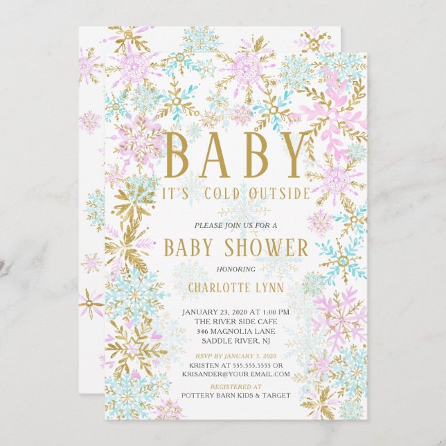 Convites Querida, é frio fora de moça ou Chá de fraldas (Frente/Verso)