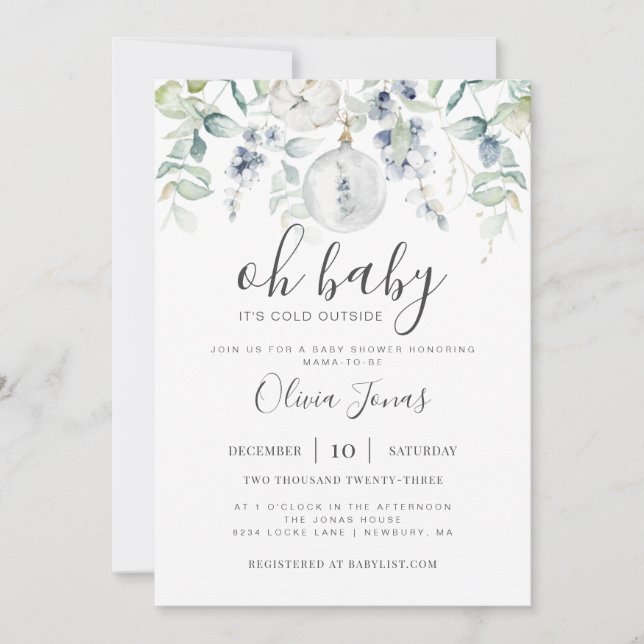 Convites Querida, é frio fora do Chá de fraldas. (Frente)