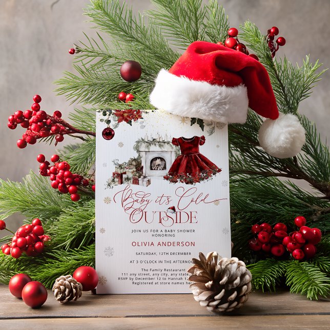 Convites Querida, é frio fora do Chá de fraldas moderno (Criador carregado)