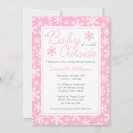Convites Querida, é frio fora do Chá de fraldas rosa