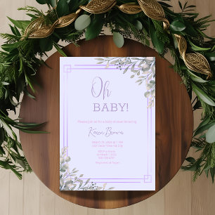 Convites Querida Elegante Greenery e Chá de fraldas Rosa