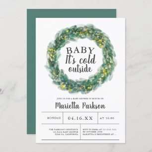 Convites Querida, está frio fora do chá de fraldas de natal