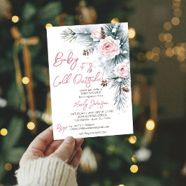 Convites Querida, está frio fora do pastel do chá de fralda