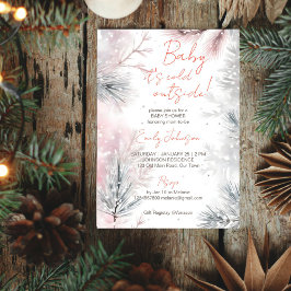 Convites Querida, está frio fora do pastel do chá de fralda