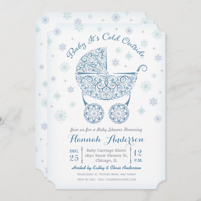 Convites Querida, está frio lá fora, Chá (Frente/Verso)