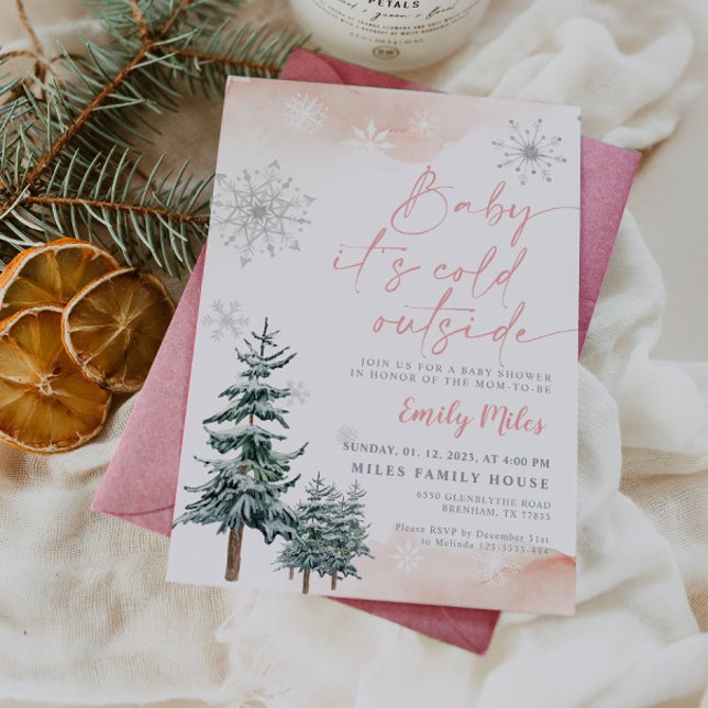 Convites Querida, está frio lá fora, Chá de fraldas inverno (Criador carregado)