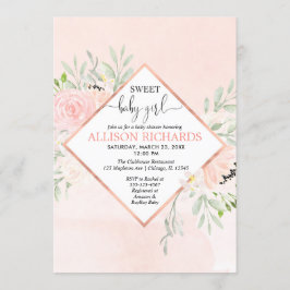 Convites Querida Menina Branca rosa rosa rosa rosa-rosa flo