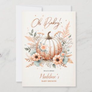 Convites Querida! Queda Chá de fraldas Pumpkin Blush Floral
