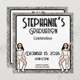 Convites Querido Branco Dançarino Prata: #2