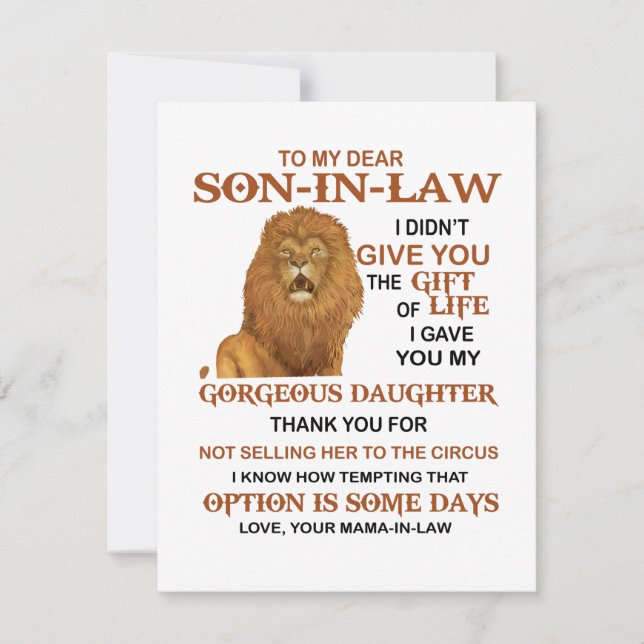 Convites Querido Genro Eu Dei a Você Minha Filha Linda (Frente)