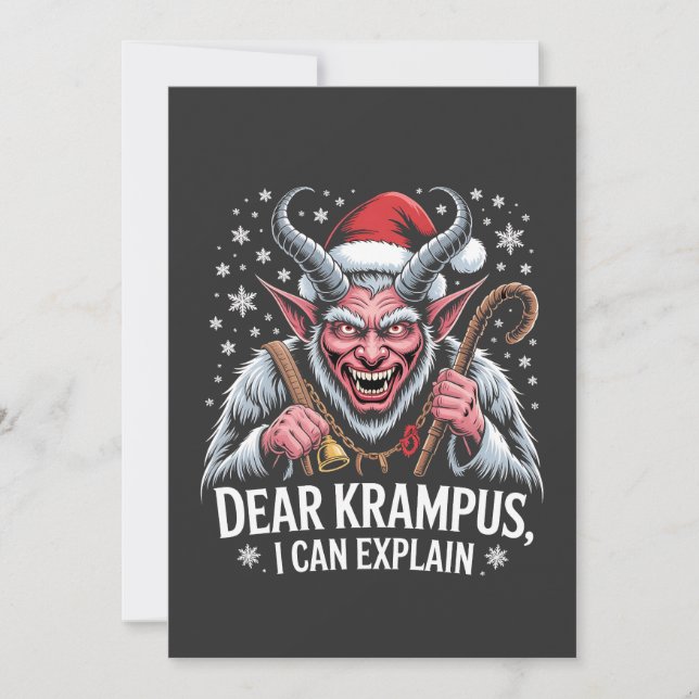 Convites Querido Krampus, posso explicar Papais noeis de Na (Frente)