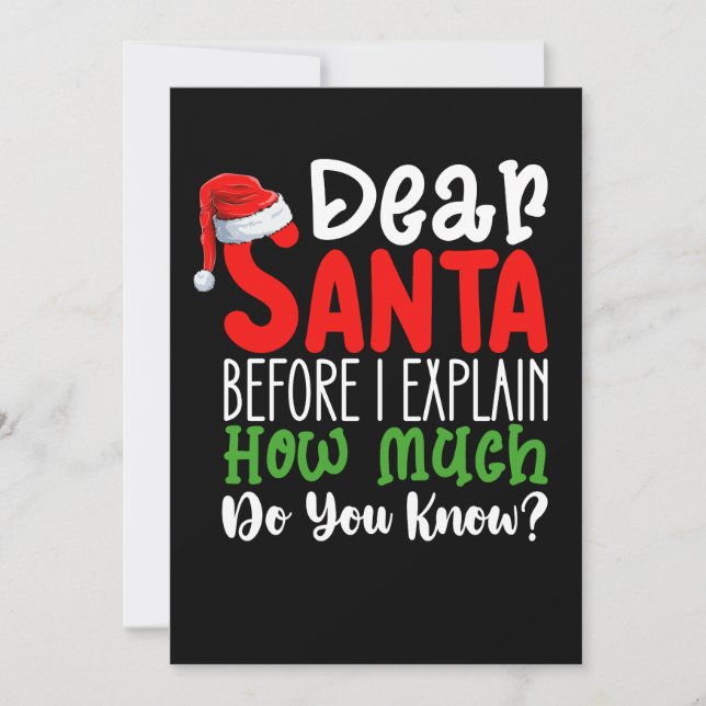 Convites Querido Papai Noel Antes de Explicar Quanto Você S (Frente)