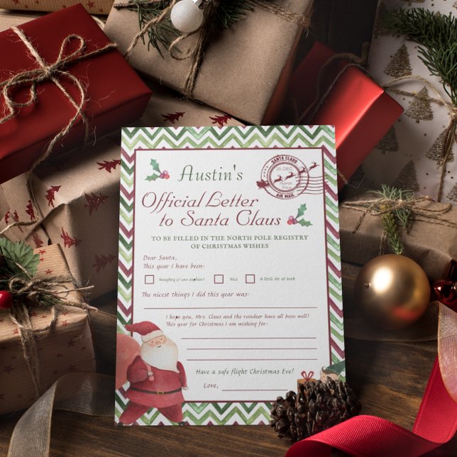 Convites Querido Papai Noel | Carta Personalizada das Crian (Criador carregado)