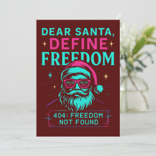Convites Querido Papai Noel Defina Liberdade Design Retro