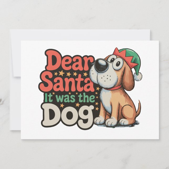 Convites Querido Papai Noel Foi O Cachorro Que Natal (Frente)