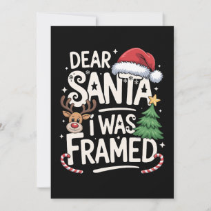 Convites Querido Papai Noel Fui Enquadrado Árvore de Natal