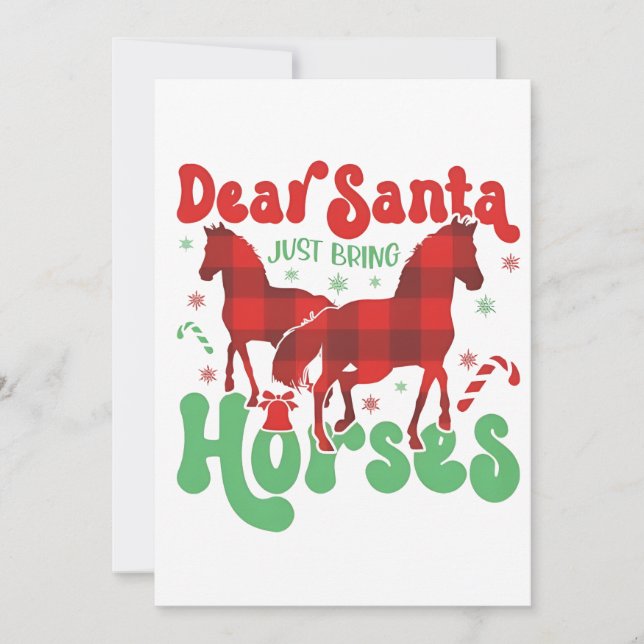 Convites Querido Papai Noel Traga Apenas os Cavalos Natal D (Frente)