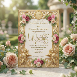 Convites Querubim de Jardim da Era Regencial com Monograma 