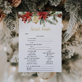 Convites questionário de Papais noeis secretos de jogos de 