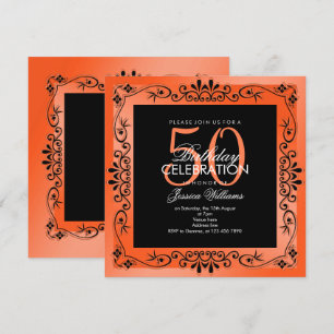 Convites Quic Coral Decorative enquadrado no 50º aniversári