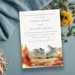 Convites Quic Fall Rust Mountain Trees Qualquer Aniversário