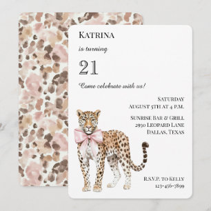 Convites Quic Leopard Pink Arco Aniversário