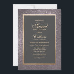 Convites Quic Modern Silver Glitter Thick Border Sweet 16<br><div class="desc">Este convite de aniversário elegante, simples e moderno é perfeito para um evento clássico e na moda. Ele apresenta um falso quadro impresso de folha de papel dourado e borda brilhante de prata escura e fundo preto. É chic, luxo, bonito e único; a escolha perfeita para seu dia especial. ***NOTA...</div>
