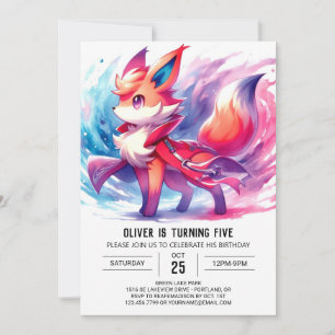 Convites Quic Playful Fox Birthday