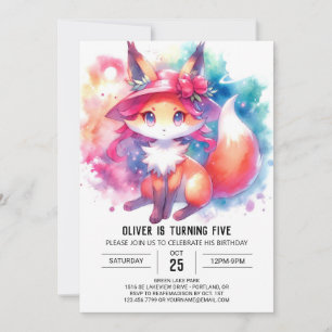 Convites Quic Playful Fox Birthday