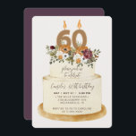Convites Quic Purple Fall Autumn 60th Birthday Cake<br><div class="desc">Celebrar um outono feminino de 60 anos com nosso convite à chic. Design apresenta um bolo rústico decorado com flores, folhas e velas do outono, com o número 60, para o melhor aspecto chique. Todo texto é 100% personalizável. Se precisar de peças extras para esta coleção, por favor contacte-me, contente-se...</div>