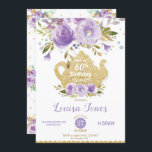 Convites Quic Purple Floral 60º aniversário Festa do Chá Qu<br><div class="desc">Personalize este adorável Convite de Aniversário com cor d'água púrpura com os detalhes da sua festa de forma fácil e rápida, basta pressionar o botão personalizá-lo para reorganizar e formatar o estilo e o posicionamento do texto.  Excelente para QUALQUER IDADE! Correspondência de itens disponíveis em loja! c) O Feliz Cat...</div>