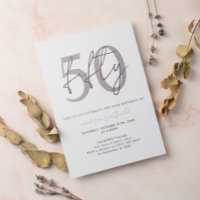 Quic Simple Minimalist Roxo Plum 50th Birthday