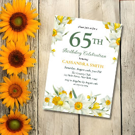 Convites Quic Yellow Daffodil Primavera Floral Aniversário